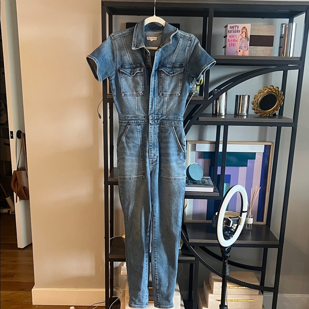 Good American Light Blue Denim Jumpsuit